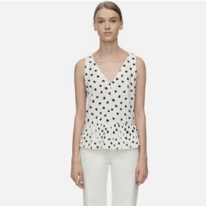 Rebecca Taylor Silk Dandelion Peplum Pleated Top